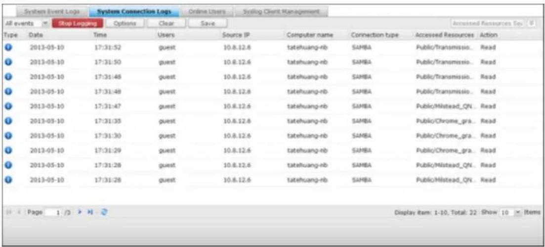 QNAP VS-2204 PRO+ - Systemanschlussprotokolle - 3