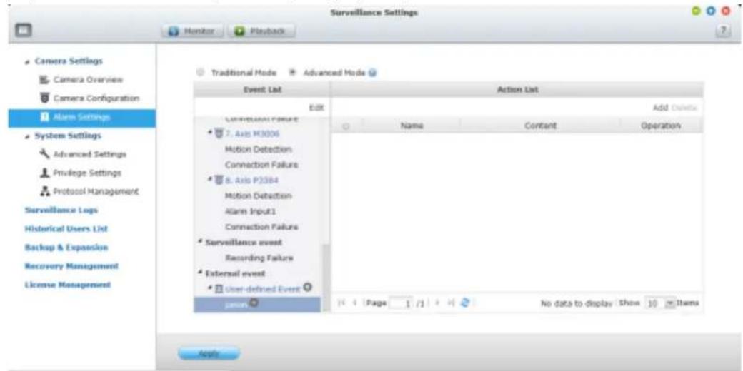QNAP VS-2204 PRO+ - Externes Ereignis (benutzerdefinierte Ereignisse) - 1