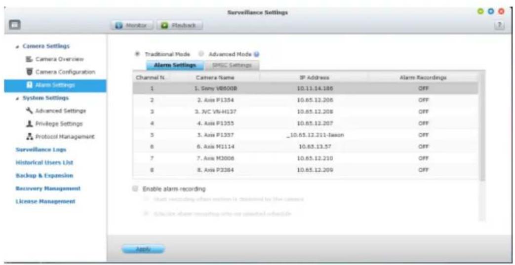 QNAP VS-2204 PRO+ - Alarmeinstellungen - 1
