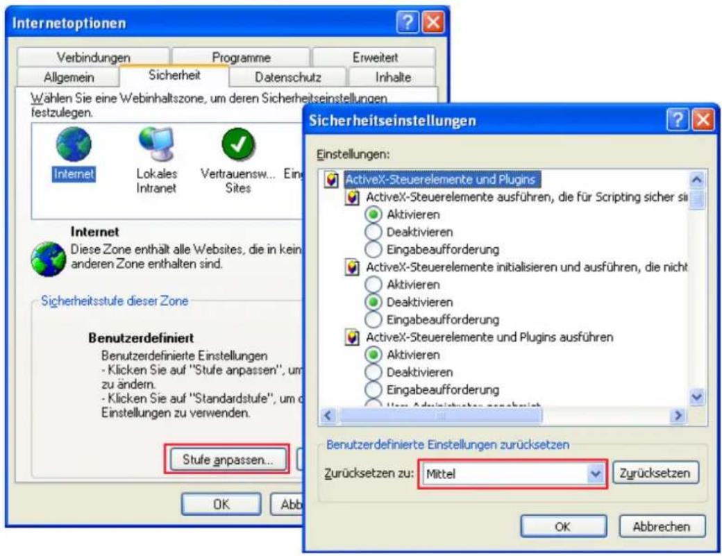 QNAP VS-2204 PRO+ - Sicherheitseinstellung des Webbrowsers - 1