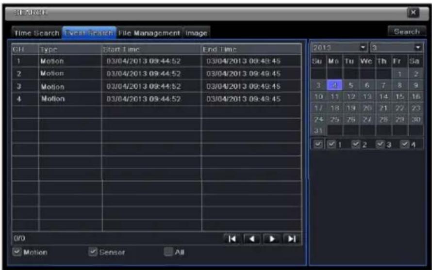 Provision-ISR NVR2-4100P - Event Search - 1