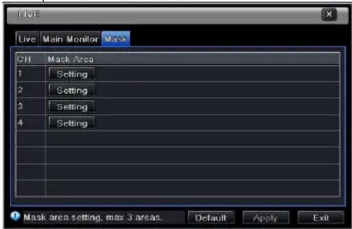 Provision-ISR NVR2-4100P - To set up mask area: - 1