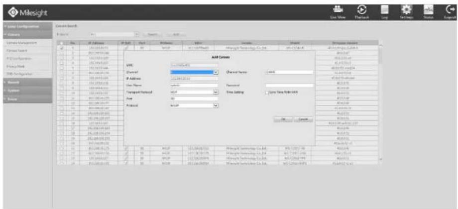 Milesight MS-N5032-UH - Step2. Add IP Channel. - 3