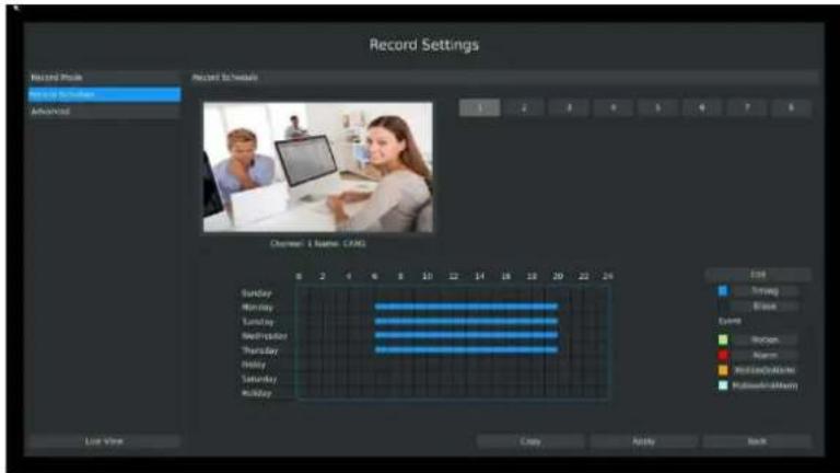 Milesight MS-N5032-UH - Method2.Set record schedule by drag the mouse - 3