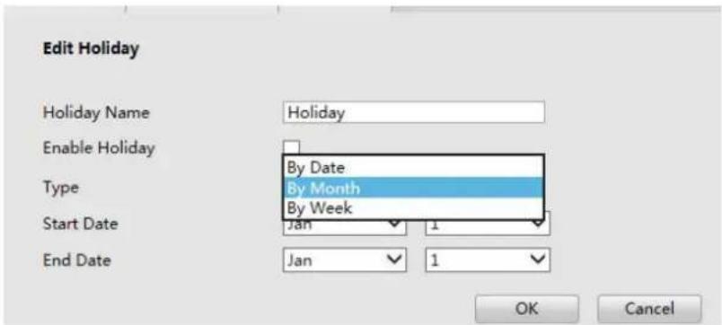 Milesight MS-N7032UH - Step2. Edit the holiday schedule. - 1