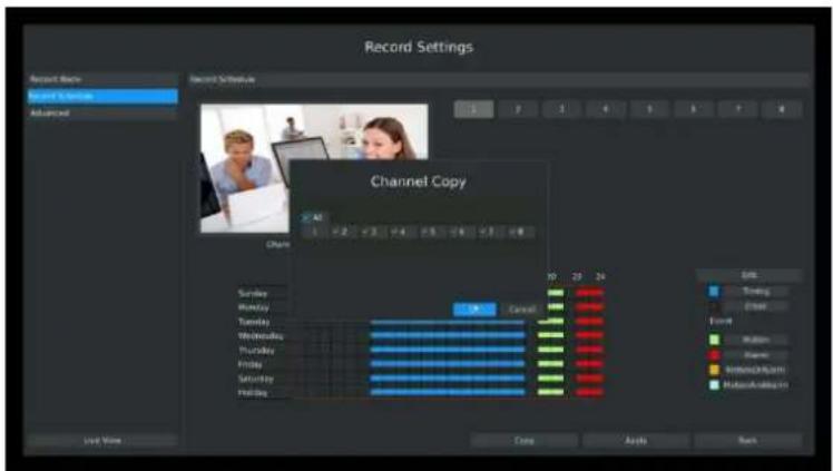 Milesight MS-N7032UH - Step6. Copy the recording settings to other channels - 1