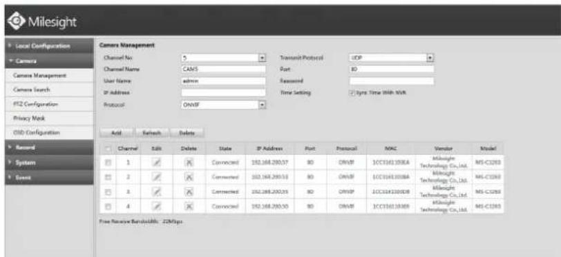 Milesight MS-N7032UH - Camera Management - 1