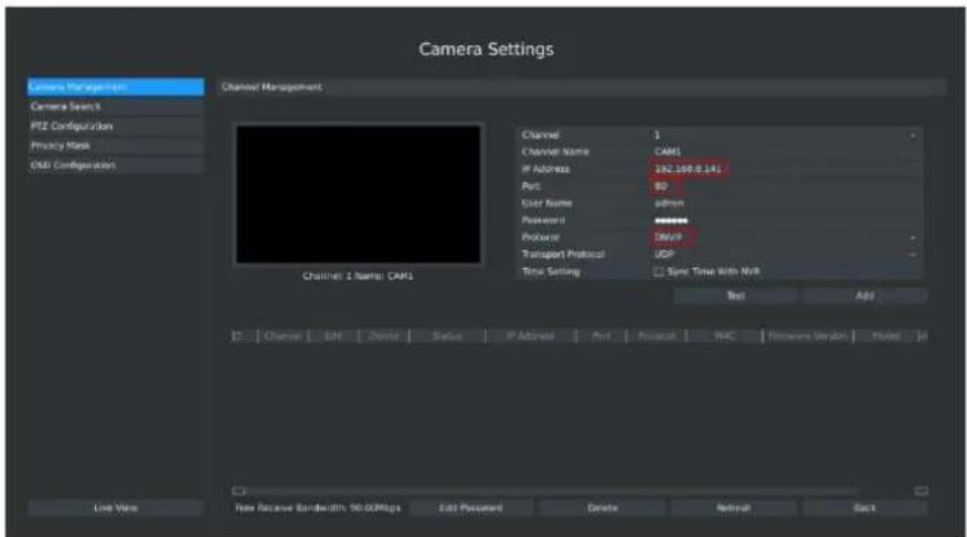 Milesight MS-N7032UPH - Method2. Add IP Channel in camera management interface - 2