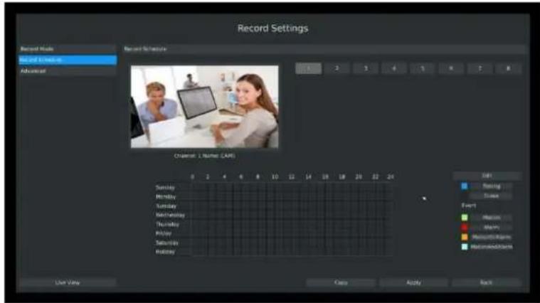 Milesight MS-N7032UPH - Method2.Set record schedule by drag the mouse - 1