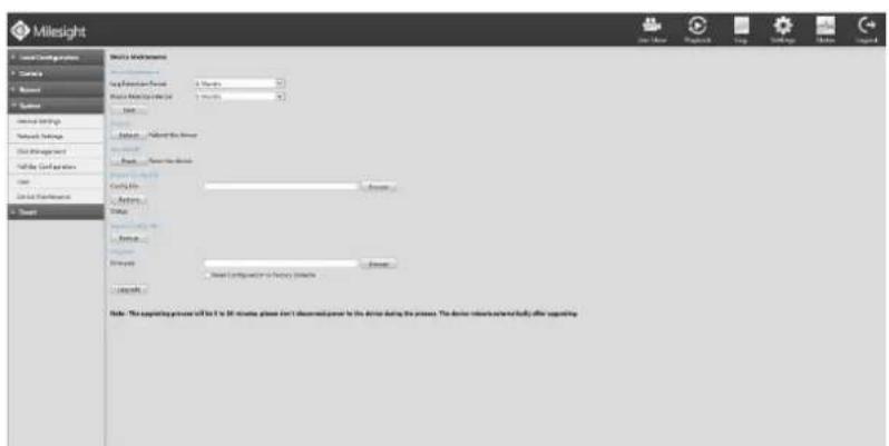 Milesight MS-N7032UPH - Device Maintenance - 1