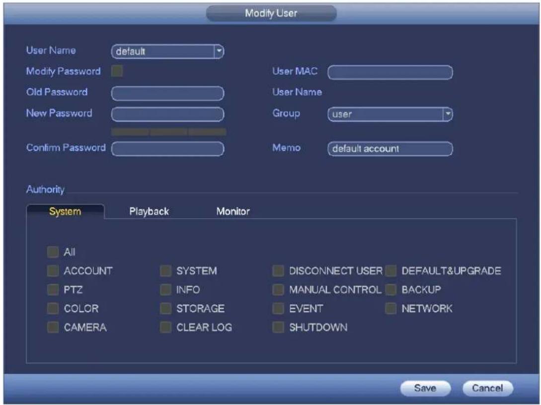Dahua Technology Lite NVR4208-8P - Modify user - 1