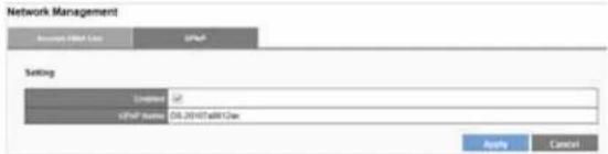 Network Management Microsoft UBS Log UFP Setting Connected: 24 UFP Name: 08.20107a8812ac Apply Cancel