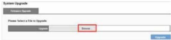 System Upgrade Formware Upgrade Please Select a File to Upgrade Upgrade Browse Upgrade