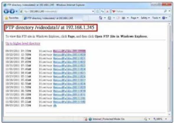 FTP directory /videodata1/ at 192.168.1.245 - Windows Internet Explorer To view this FTP site in Windows Explorer, click Page, and then click Open FTP Site in Windows Explorer. Up to higher level directory 09/07/2011 09:30PM Directory RewardWallets201110988 10/23/2011 12:50PM Directory RewardWallets20111050 10/26/2011 09:20AM Directory RewardWallets20111051 10/28/2011 09:45PM Directory RewardWallets20111052 10/31/2011 09:10AM Directory RewardWallets20111053 11/01/2011 09:40AM Directory RewardWallets20111054 11/02/2011 04:4AM Directory RewardWallets20111055 10/27/2011 05:1AM Directory RewardWallets20111056 10/28/2011 05:40AM Directory RewardWallets20111057 10/29/2011 02:50AM Directory RewardWallets20111058 10/29/2011 11:50PM Directory RewardWallets20111059 10/30/2011 08:50PM Directory RewardWallets20111060 10/31/2011 09:30PM Directory RewardWallets20111061 11/01/2011 09:48PM Directory RewardWallets20111101 11/02/2011 05:2AM Directory RewardWallets20111102 09/07/2011 03:55PM Directory A6