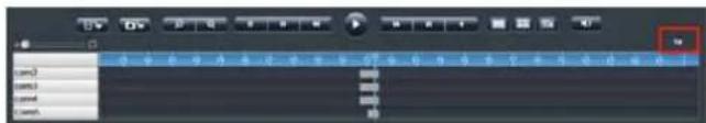 Screenshot of a video editing timeline interface with track layers and frame markers
