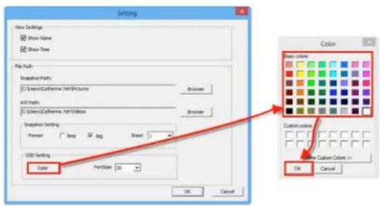 Setting View Settings Show Name Show Time File Path Snapshot Paths C:\Scene\Coherence.\HSB\Pictures Browse AIS Paths C:\Scene\Coherence.\HSB\Pictures Browse Snapshot Setting Format Step Step Sheet 1 OISD Setting Color AltSize 50 OK Cancel Color Show colors Custom colors Show Color Colors: OK Cancel