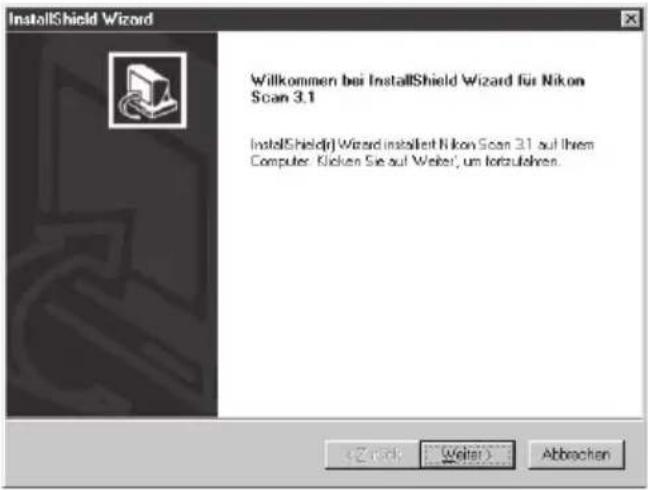 InstallShield Wizard Willkommen bei InstallShield Wizard für Nikon Scan 3.1 InstallShield(R) Wizard installiert Nikon Scan 3.1 auf Ihrem Computer. Kicken Sie auf Weiter, um fortzutehren.