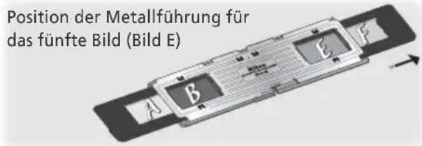 Position der Metallführung für das fünfte Bild (Bild E)