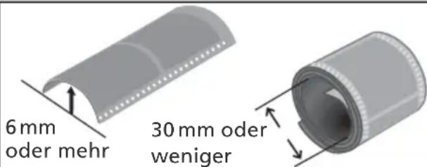 6 mm oder mehr 30 mm oder weniger
