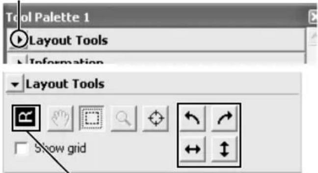 Tool Palette 1 Layout Tools Information Layout Tools Show grid