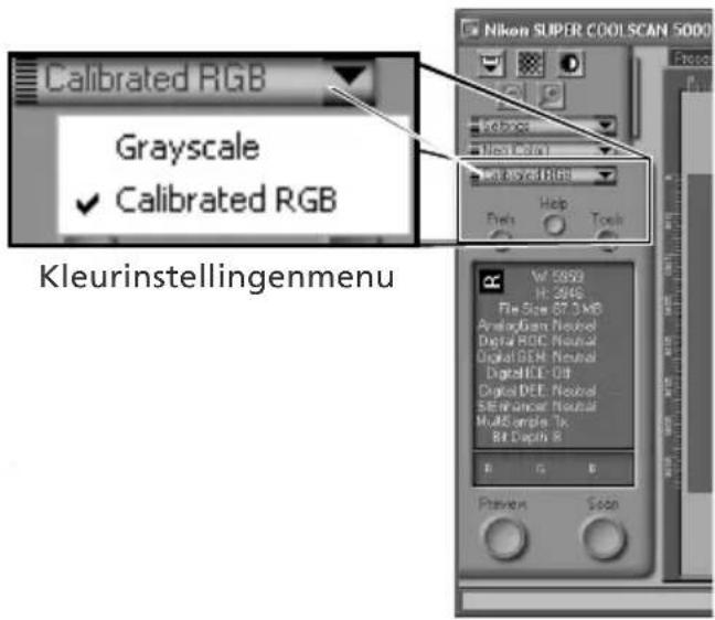 Calibrated RGB Grayscale ✓ Calibrated RGB Kleurinstellingenmenu Nikon SUPER COOL SCAN 5000 File Size: 87.3 MB Amplifier Neutral Digital ROC Neutral Digital BEM Neutral Digital BEE Off Digital DEE Neutral SE/Wance Neutral Multi-scale Tx Bit Depth 8 Preview Scan