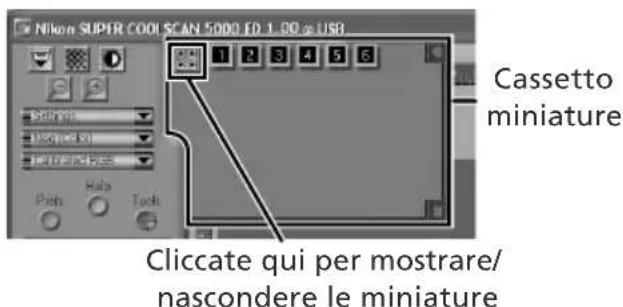 Nikon SUPER COOL SCAN 5000 EDS 1.00 USB Cassetto miniature Cliccate qui per mostrare/ nascondere le miniature