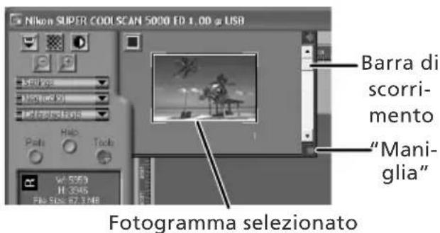 Nikon SUPER COOL SCAN 5000 EDS USB Barra di scorri- mento "Mani- glia" Fotogramma selezionato