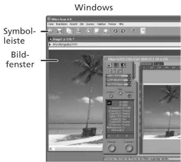 Windows Symbol- leiste Bild- fenster