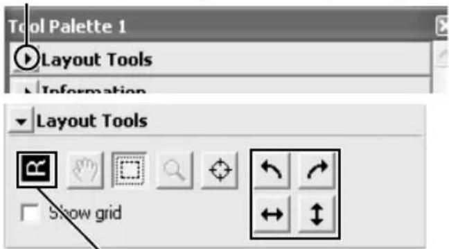 Tool Palette 1 Layout Tools Information Layout Tools Show grid