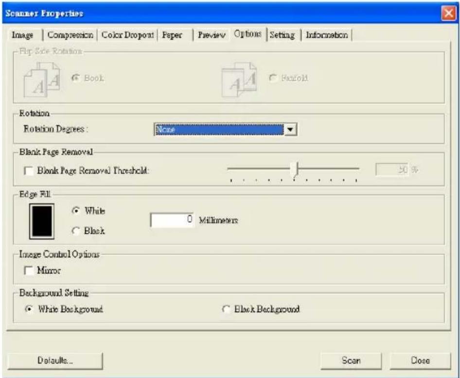 AVISION Av121 - The Options Tab - 1