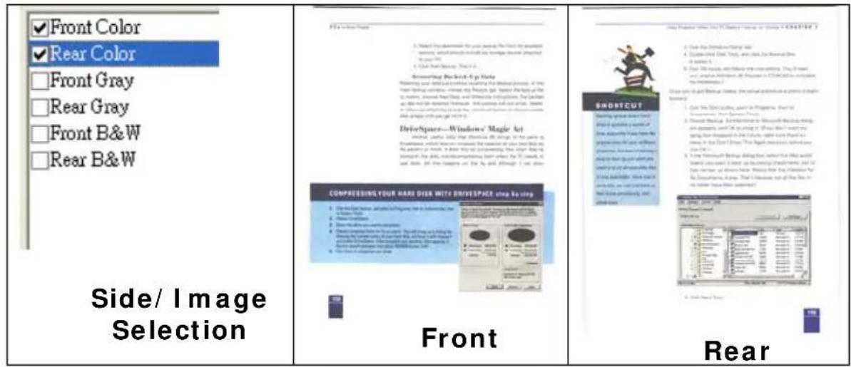 AVISION Av121 - Example 1 : Scanning a two-sided color document, both sides in color - 1