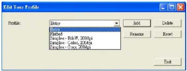 AVISION Av121 - To rename a profile, - 1