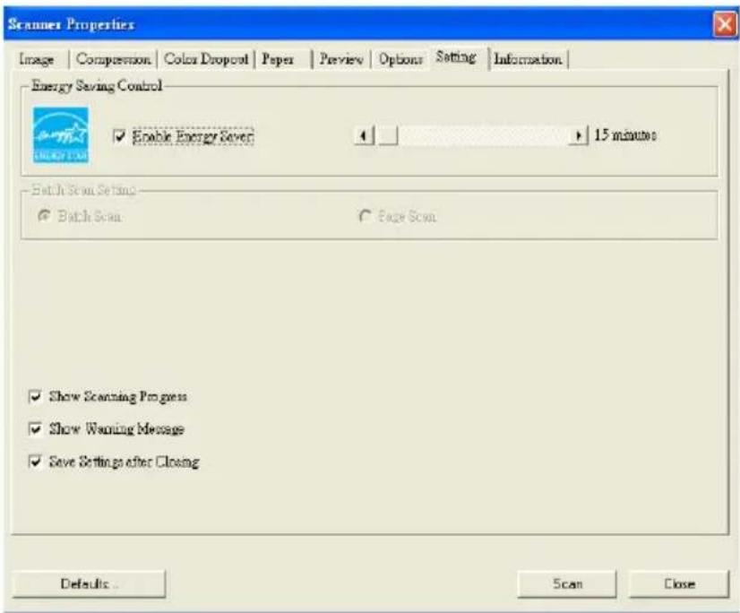 AVISION Av121 - The Setting Tab - 1