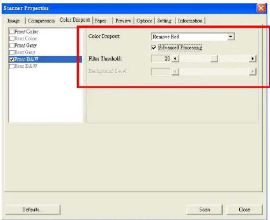 AVISION Av121 - Color Dropout Selection - 1