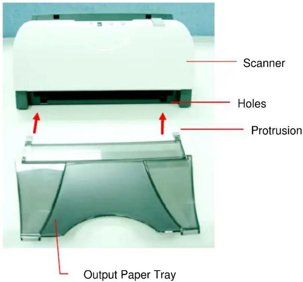 AVISION Av121 - Installing the Output Paper Tray - 1