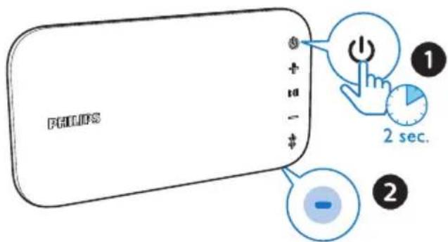 PHILIPS + - # + 1 2 sec. ① ②