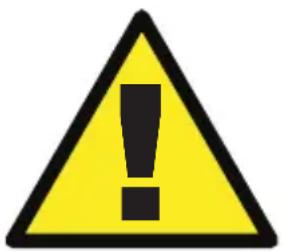 Yellow triangular warning sign with black exclamation mark symbol