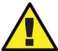 Yellow triangular warning sign with black exclamation mark symbol