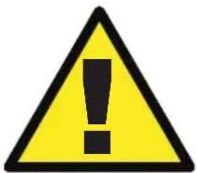 Yellow triangular warning sign with black exclamation mark symbol