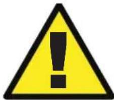 Yellow triangular warning sign with black exclamation mark symbol