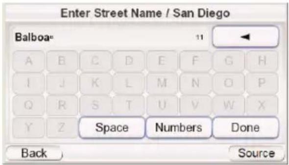 Enter Street Name / San Diego Balboa® 11 A B C D E F G H I J K L M N O P Q R S T U V W X Y Z Space Numbers Done Back Source