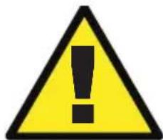Yellow triangular warning sign with black exclamation mark symbol