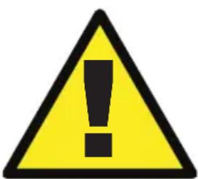 Yellow triangular warning sign with black exclamation mark symbol