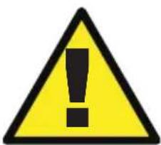 Yellow triangular warning sign with black exclamation mark symbol