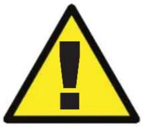 Yellow triangular warning sign with black exclamation mark symbol