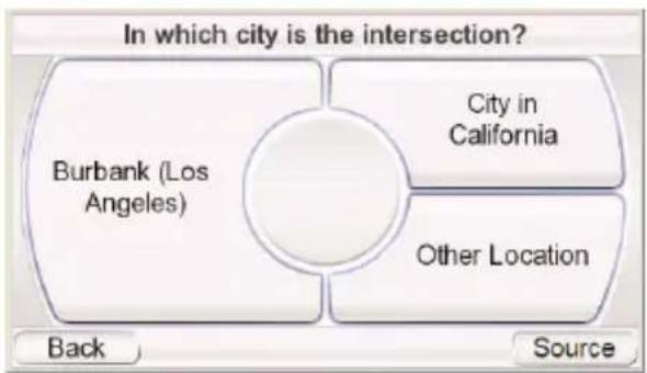 HARMAN KARDON GPS-500 - NAVIGATING TO AN INTERSECTION: - 1