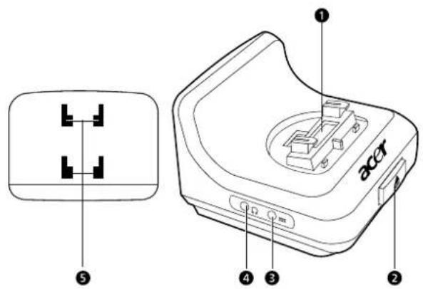 Technical diagram of a device with labeled components and a schematic view showing internal structure and connection points.