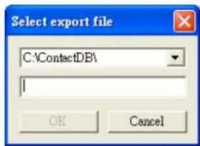 Select export file C:\ContactDB\ OK Cancel