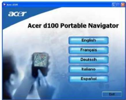 Acer d100 Portable Navigator English Français Deutsch Italiano Español Exit