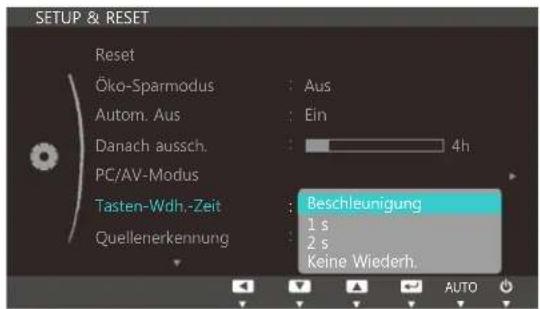 SAMSUNG S24C450DW - Konfigurieren von Tasten-Wdh.-Zeit - 1
